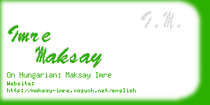 imre maksay business card